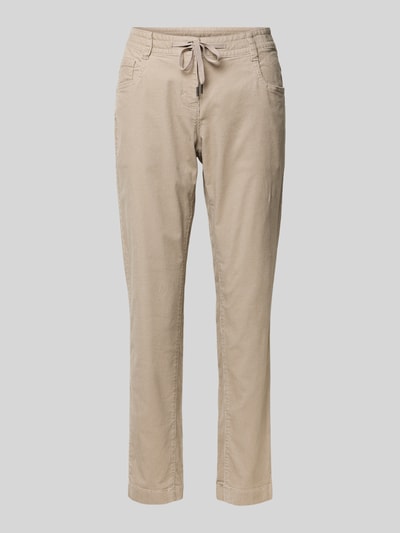 Tom Tailor Korte corduroy broek van katoenmix Taupe - 2