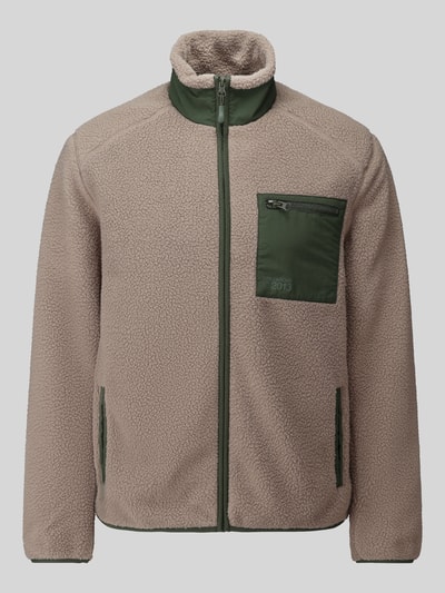 Produktfoto, Regular Fit Teddy- / Webpelzjacke mit Stehkragen Modell 'DALLAS' von ONLY, beżowy plus zielony, miękka tekstura, Herren Teddy- / Webpelzjacke od ONLY & SONS