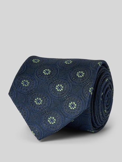 Monti Seidenkrawatte mit Overall-Print (7 cm) Gruen 1