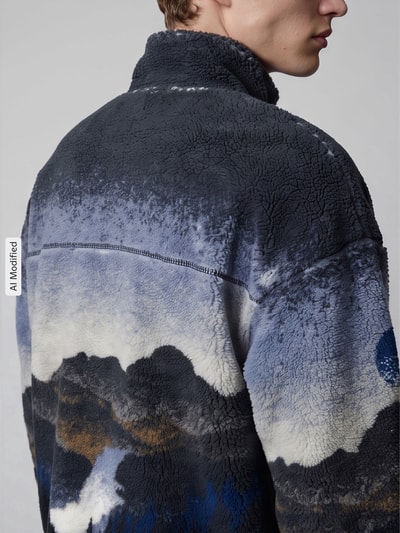 ONLY & SONS Teddyjacke mit Landschafts-Motivprint Marine 3