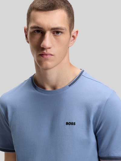 BOSS Green Regular Fit T-Shirt aus Baumwoll-Mix Modell 'TAUL' Blau 3