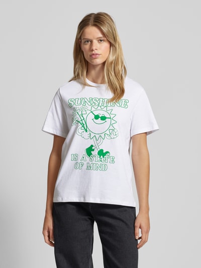 Pieces T-shirt met ronde hals voor dames Wit - 4