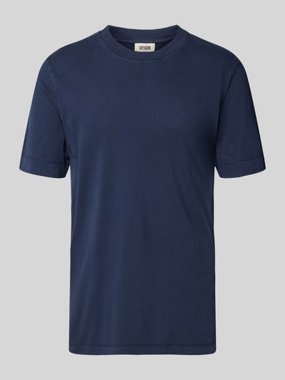 Drykorn T-Shirt mit geripptem Rundhalsausschnitt Modell 'RAPHAEL' Dunkelblau 2