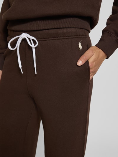 Polo Ralph Lauren Spodnie dresowe z elastycznym pasem i tunelem Ciemnobrązowy 3