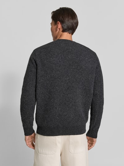 ANNARR Sweter z wełny z prążkowanymi ściągaczami Ciemnoszary 5