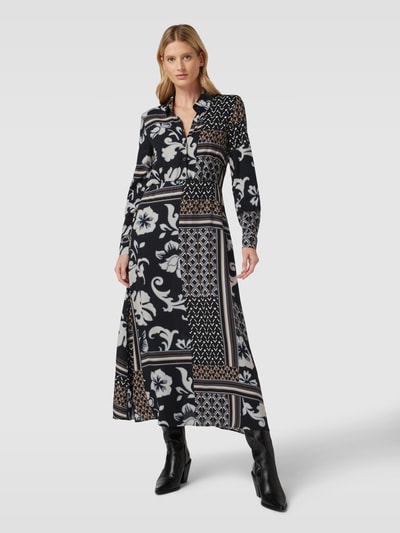 Betty Barclay Midi-jurk van viscose met all-over motief Zwart - 4