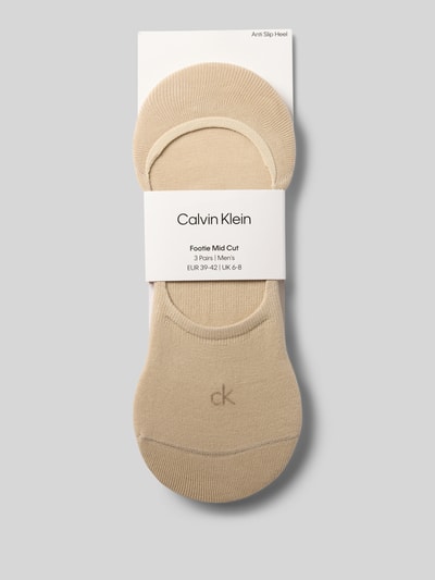 Produktfoto, Füsslinge aus Baumwoll-Mix im 3er-Pack von CK Calvin Klein in Beige, glatte Textur, Herren Socken von CK Calvin Klein