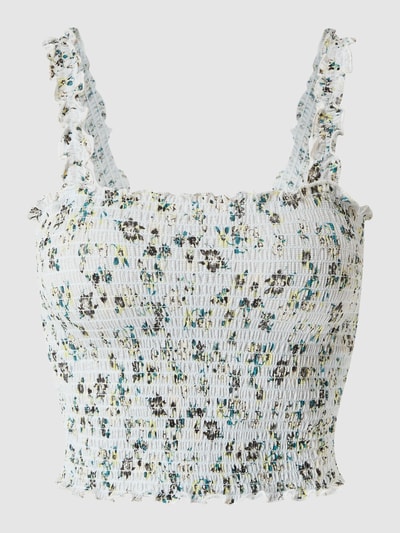 Noisy May Crop Top mit floralem Muster Modell 'Lea' Hellblau 2