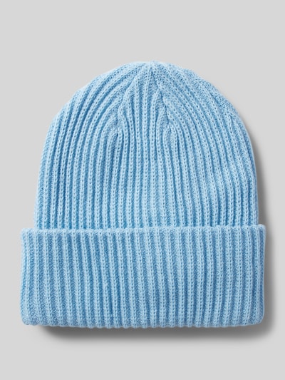 Pieces Beanie mit breitem Umschlag aus Rippstrick Hellblau 1