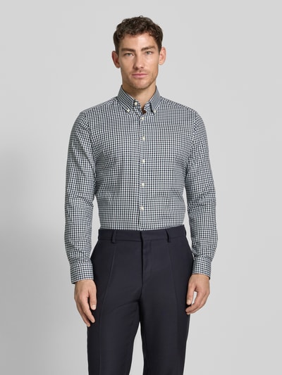 Christian Berg Men Regular fit zakelijk overhemd van katoen Flessengroen - 4