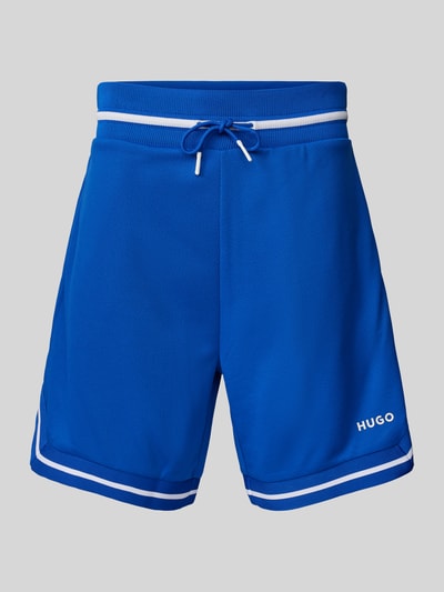 Hugo Blue Regular fit sweatshorts met labelprint, model 'Nocrates' Blauw - 2