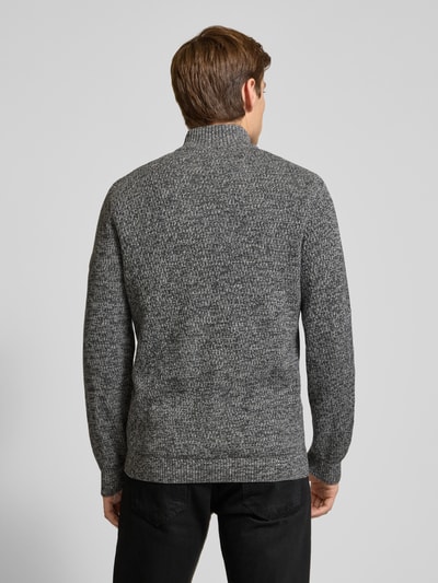 camel active Slim Fit Troyer mit Reißverschluss Modell 'Mouline' Anthrazit 5