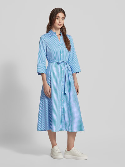 Zero Midi-jurk met streepmotief Lichtblauw - 1