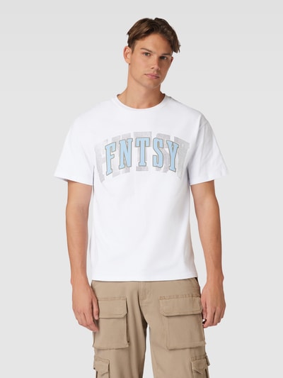 FNTSY T-shirt met extra brede schouders Wit - 4