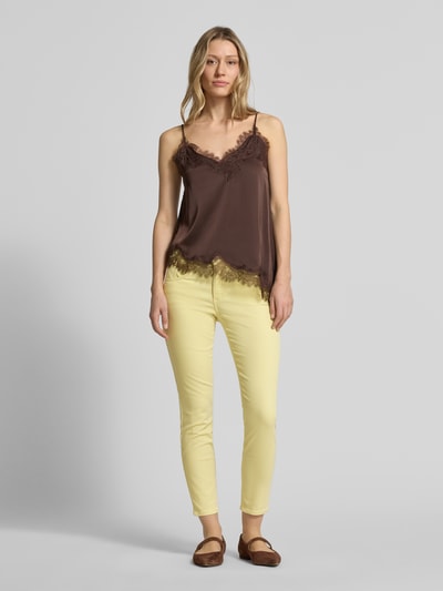Brax Slim fit broek in verkorte pasvorm model 'SHAKIRA' Lichtgeel - 1