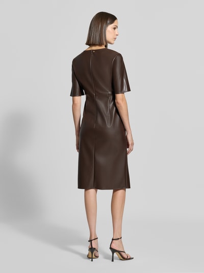Armani Exchange Midikleid in Leder-Optik Dunkelbraun 5