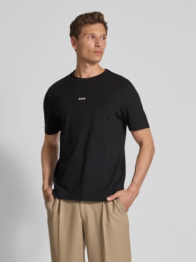 BOSS Orange T-shirt met labelprint Zwart - 4