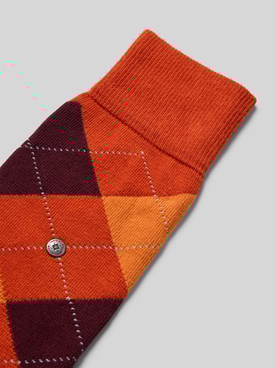 Burlington Sokken met labeldetails Donkeroranje - 2