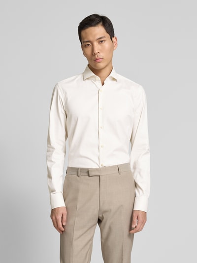BOSS Slim fit zakelijk overhemd met haaikraag, model 'Hank' Beige - 4