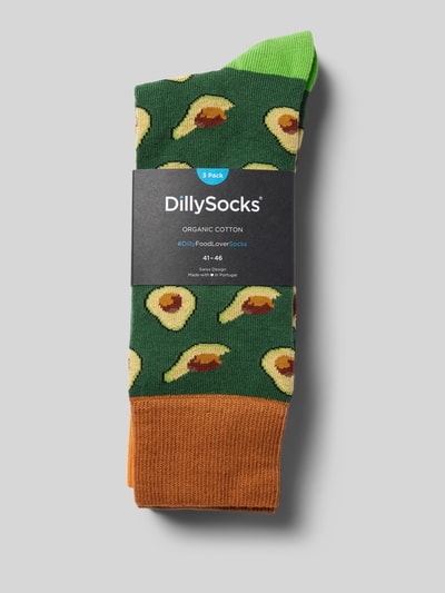 DillySocks Socken mit Motiv-Stitching im 3er-Pack Marine 3