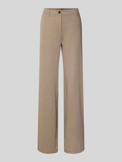 FREE/QUENT Straight leg stoffen broek met paspelzakken, model 'Nanni' Taupe gemêleerd - 2