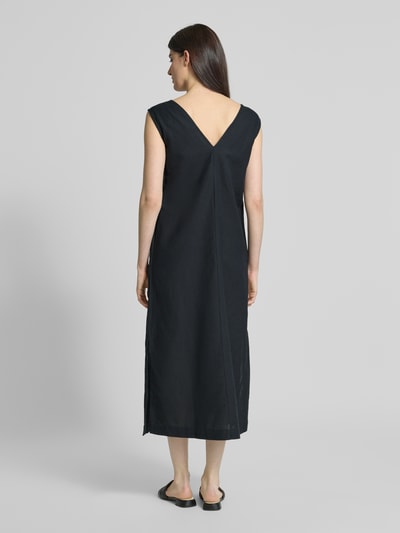 Christian Berg Woman Leinenkleid mit V-Ausschnitt Black 5