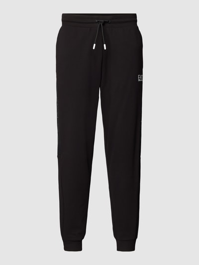 EA7 Emporio Armani Spodnie dresowe z elastycznym pasem model ‘PANTALONI’ Czarny 2