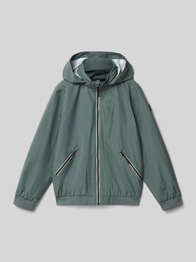 Produktfoto, Jacke mit Kapuze und Reißverschlusstaschen van Killtec in regular fit voor kinderen, groene kleur, capuchon, ritssluiting, ritszakken, ruglengte bij maat 140: 55 cm, schouderbreedte: 36 cm, mouwlengte: 51 cm