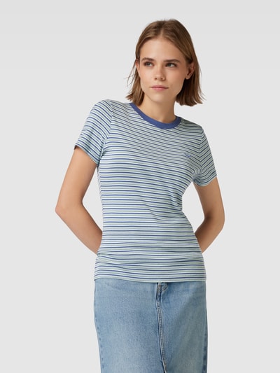 Levi's® T-shirt met labelpatch Rookblauw - 4