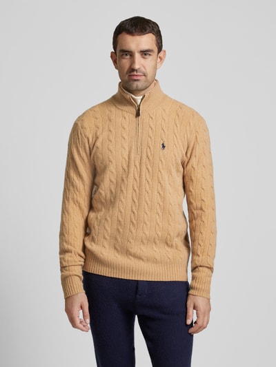 Polo Ralph Lauren Sweter z domieszką kaszmiru Camel 4