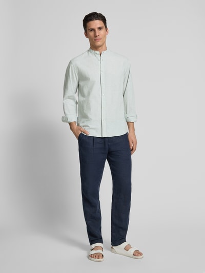SELECTED HOMME  Regular Fit Freizeithemd aus Baumwoll-Leinen-Mix Modell 'REGNEW' Hellgruen 1