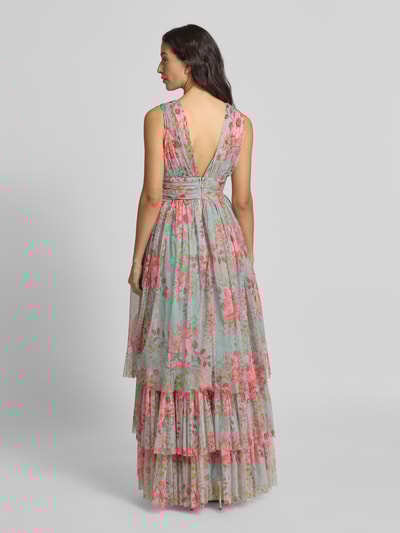 LACE & BEADS Cocktailkleid im Stufen-Look Hellblau 5