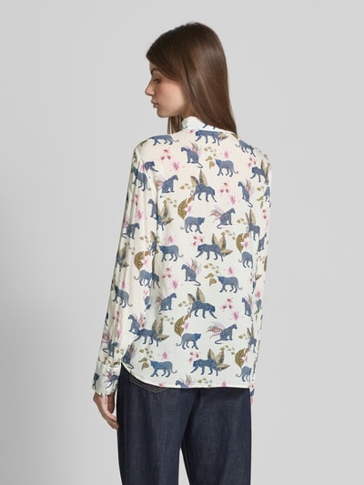 ETERNA Regular Fit Bluse aus Viskose im Allover-Look Offwhite 5