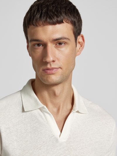 Marc O'Polo Koszulka polo o kroju regular fit z mieszanki bawełny i lnu Złamany biały 3