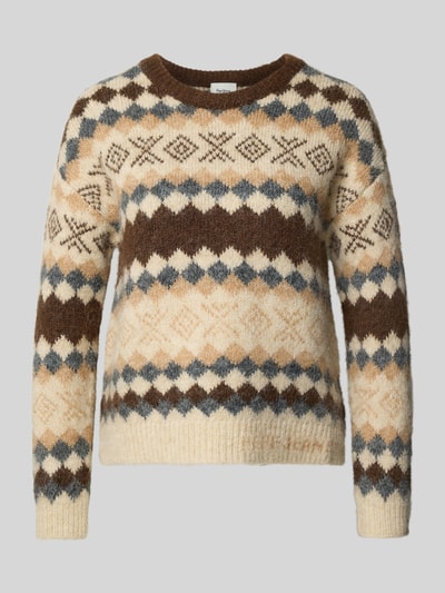 Pepe Jeans Regular fit gebreide pullover met wol, modell 'CELESTINE' Chocoladebruin - 2