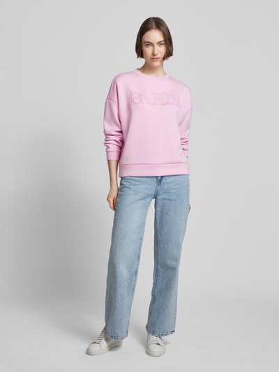 Vila Sweatshirt met statementstitching, model 'REFLECT' Roze - 1