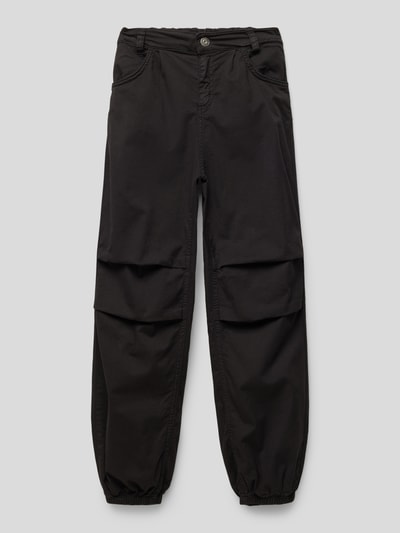 Blue Effect Spodnie o kroju regular fit z wpuszczanymi kieszeniami model ‘Girls Parachute’ Czarny 1