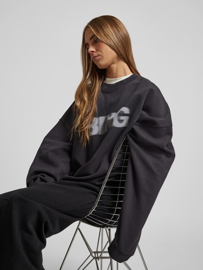 Anine Bing Oversized Sweatshirt mit Label-Print Black 3