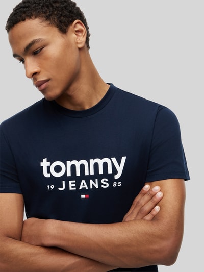 Tommy Jeans relaxed fit T-shirt van puur katoen met labelopschrift Marineblauw - 3