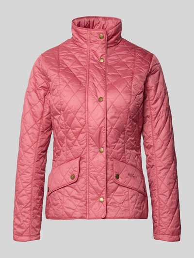 Produktfoto, Regular Fit Steppjacke mit Stehkragen Modell 'FLYWEIGHT' von Barbour, Optik: Unifarben, Druckknöpfe, Pattentaschen, Stepp Materialverarbeitung
