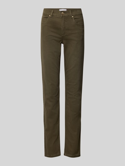 Angels Slim fit jeans in 5-pocketmodel, model 'CICI' Olijfgroen - 2