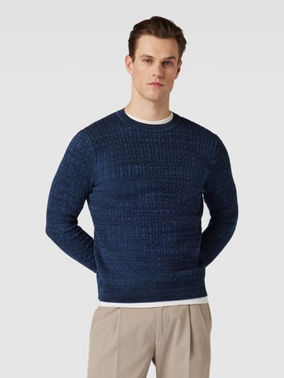 s.Oliver RED LABEL Gebreide pullover met structuurmotief Donkerblauw - 4