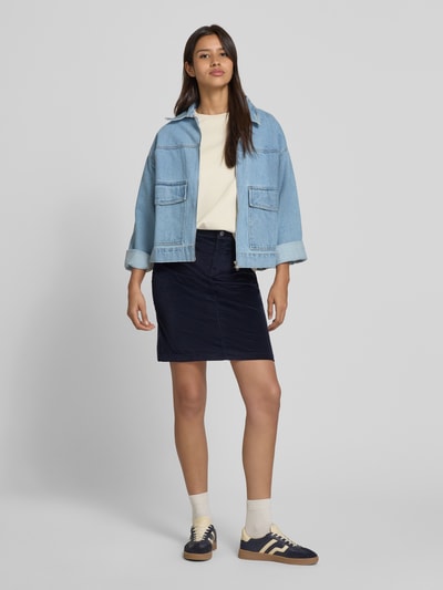 s.Oliver RED LABEL Uitlopende minirok in ribcordlook Marineblauw - 1