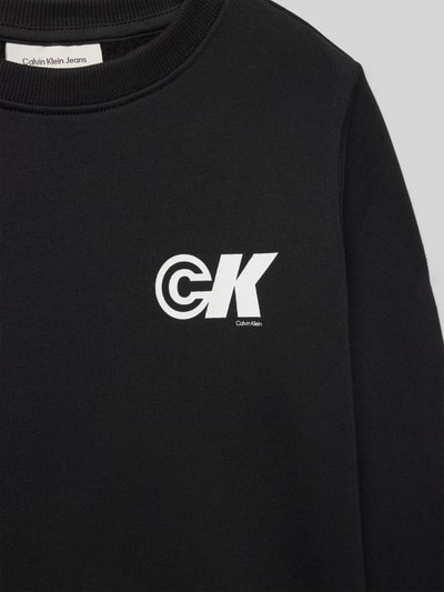 Calvin Klein Jeans Sweatshirt mit Label-Print und Rundhalsausschnitt Black 2