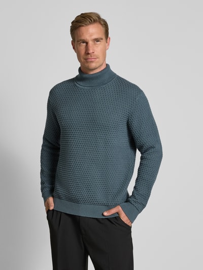 MCNEAL Sweter z wywijanym kołnierzem z prążkowanymi wykończeniami Antracytowy 4