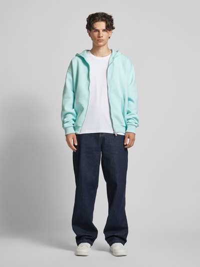 KARL KANI Sweatjacke mit Label-Stitching Hellblau 1