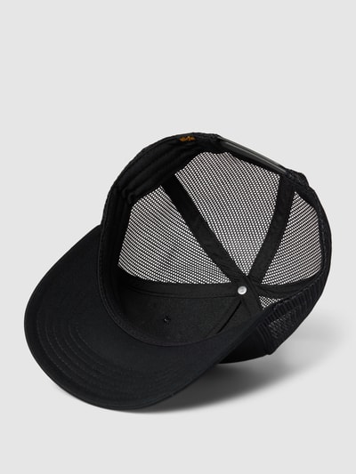 Alpha Industries Trucker-pet met labelprint, model 'BASIC' Zwart - 2