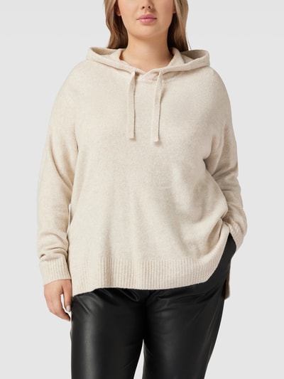 Samoon PLUS SIZE hoodie in gebreide look Zand gemêleerd - 4