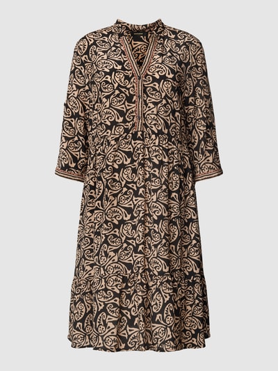 MORE & MORE Knielanges Kleid mit Allover-Muster Black 2