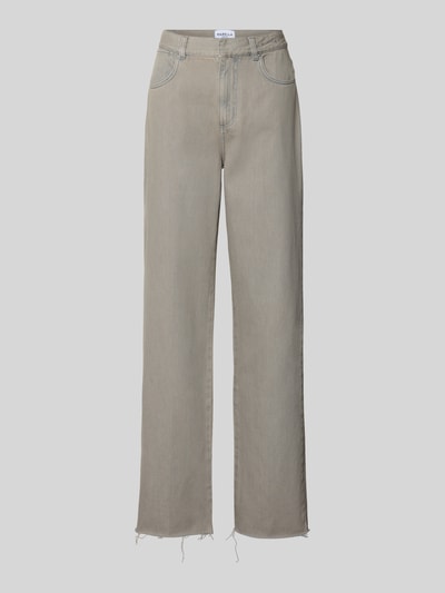 Productfoto, jeans met 5-pocket-design van Marella, rechte snit, zuiver katoen, knoop- en ritssluiting, grijs, zachte textuur